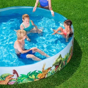 Piscine pour enfant ronde Ø 244 x 46 cm motif dinosaure – vue principale