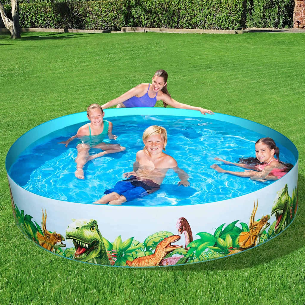 Piscine pour enfant ronde Ø 244 x 46 cm motif dinosaure – vue de côté
