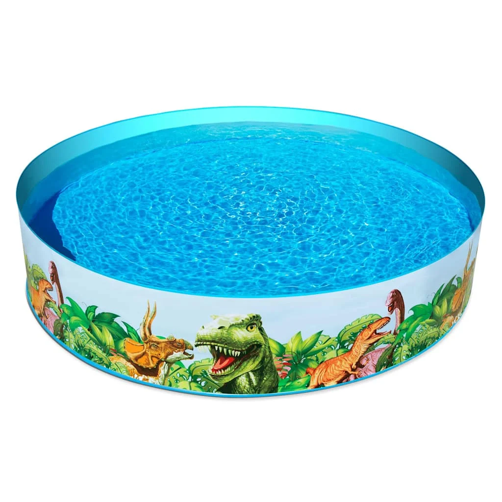 Piscine pour enfant ronde Ø 244 x 46 cm motif dinosaure – vue en situation