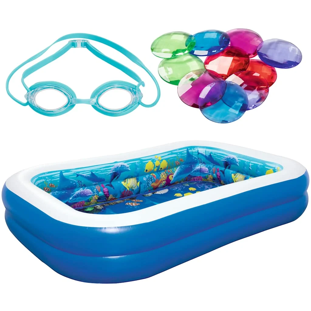 Piscine gonflable pour enfant 262 x 175 cm avec lunettes 3D – vue d'ensemble
