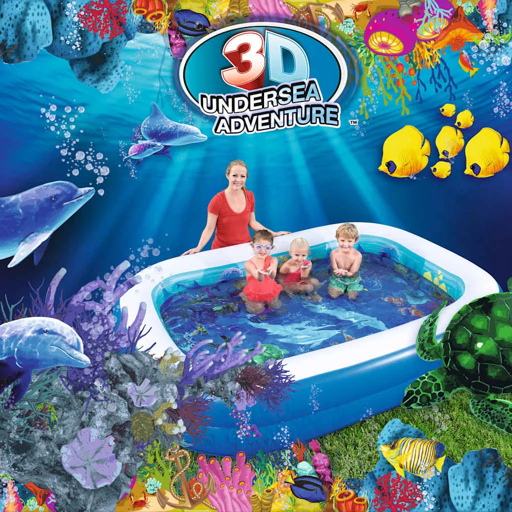 Piscine gonflable pour enfant 262 x 175 cm avec lunettes 3D – vue de côté