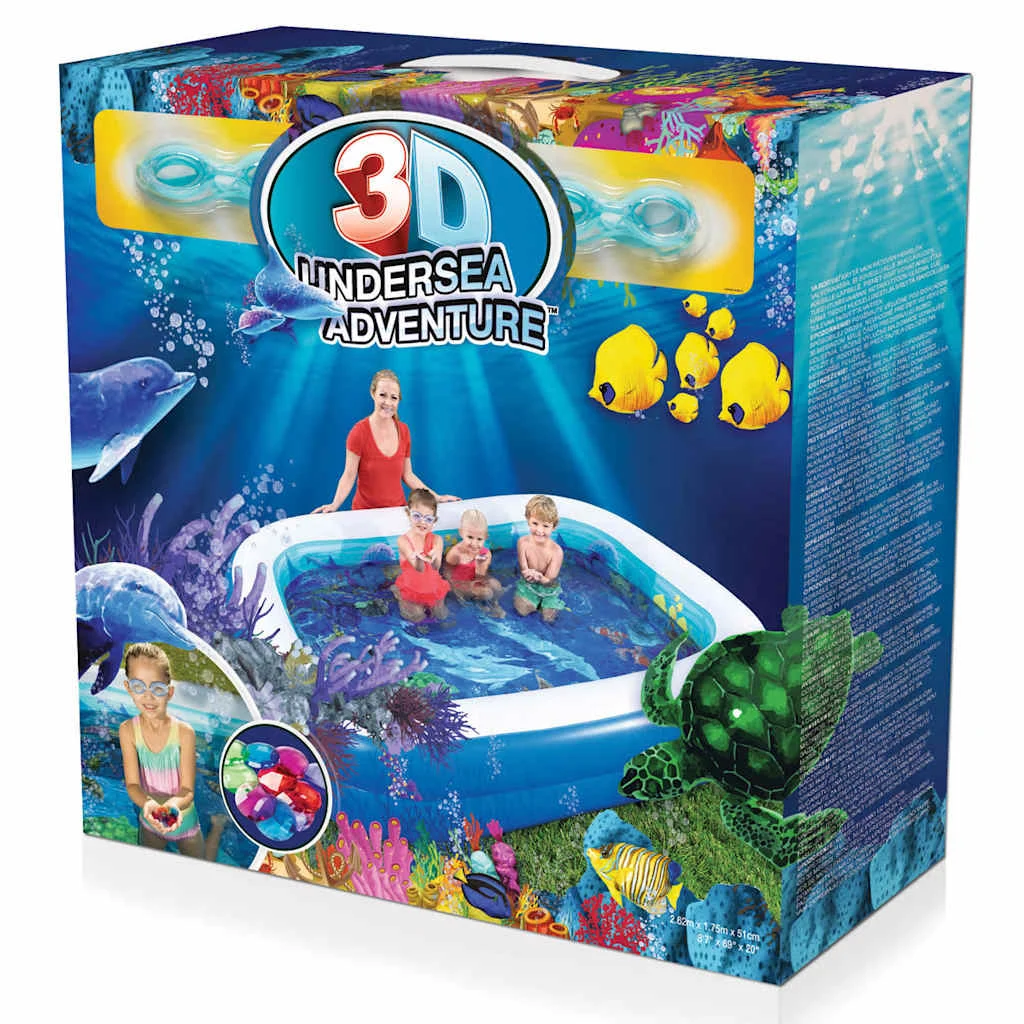 Piscine gonflable pour enfant 262 x 175 cm avec lunettes 3D – vue de dessus