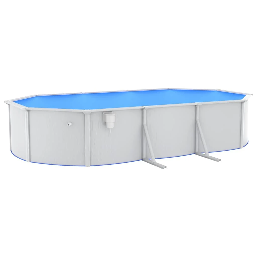 Piscine tubulaire ovale 490 ou 610 x 360 x 120 cm noire pompe à sable et échelle en option – vue de détail