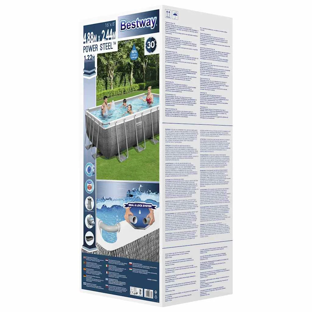 Piscine tubulaire rectangulaire 488 x 244 x 122 cm avec filtre à sable – vue de détail