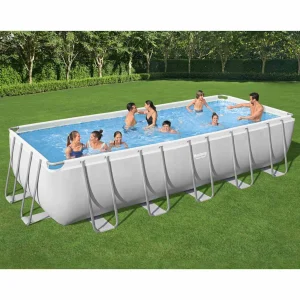 Piscine tubulaire rectangulaire 640 x 274 x 132 cm avec filtre à sable et échelle – vue principale