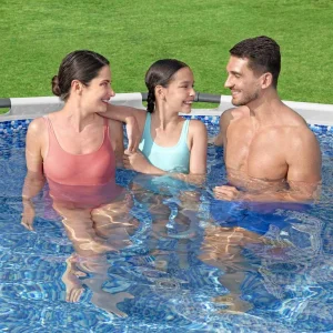 Piscine tubulaire ronde 396 x 122 cm multicolore avec pompe et échelle – vue de détail