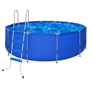 Piscine tubulaire ronde 457 x 122 cm bleue avec échelle – vue principale