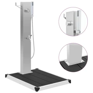 Robinet de jardin colonne 110 cm inox avec receveur WPC 80 cm – vue principale