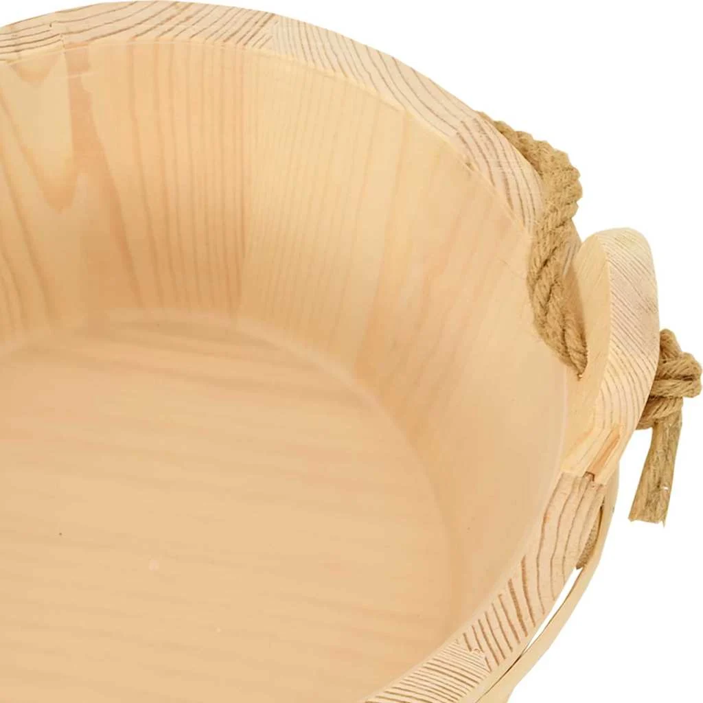 Seau de sauna avec louche en pin massif marron – vue des dimensions