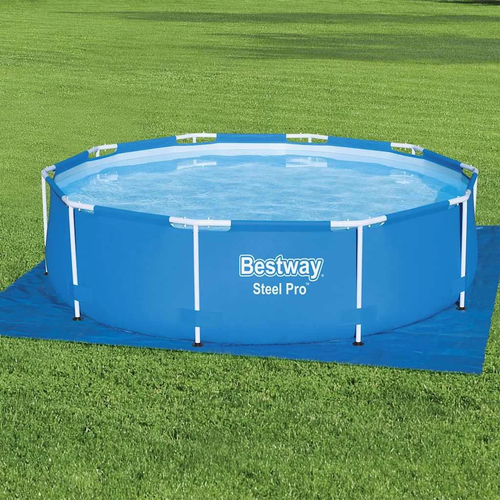 Tapis de sol pour piscine 335 x 335 cm bleu – vue de détail