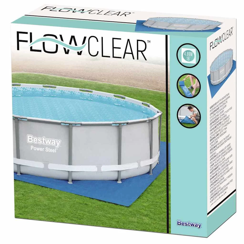 Tapis de sol pour piscine 396 ou 488 cm bleu – vue de détail
