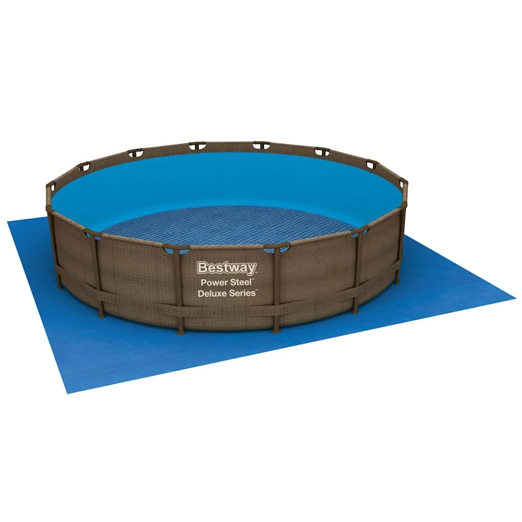 Tapis de sol pour piscine 396 ou 488 cm bleu – vue rapprochée