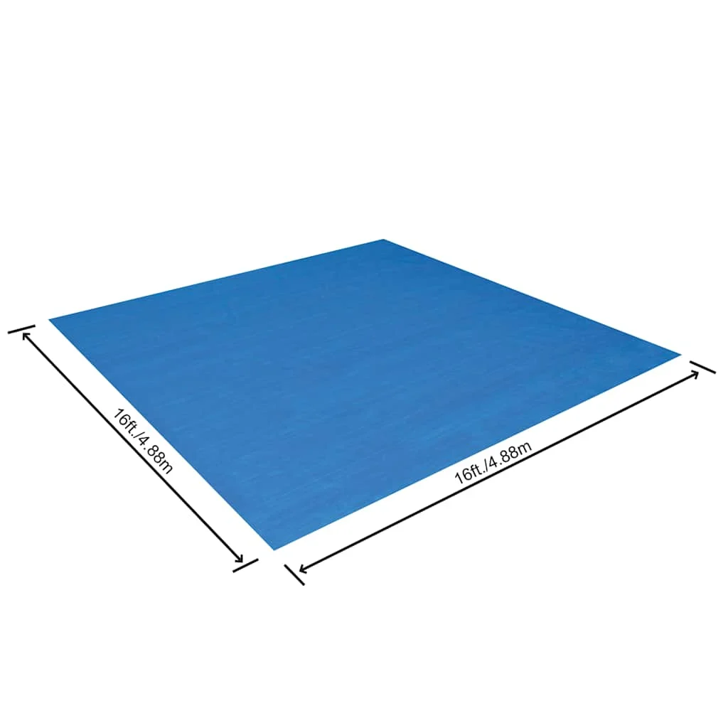 Tapis de sol pour piscine 396 ou 488 cm bleu – vue des dimensions