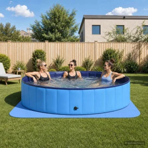 Tapis de sol de piscine rond en dalles mousse EVA – vue principale
