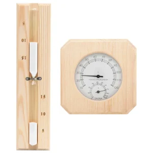 Thermo-hygromètre et sablier de sauna 2 en 1 compact – vue principale