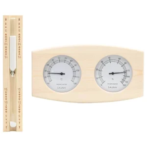 Thermo-hygromètre et sablier de sauna 2 en 1 grand format – vue principale